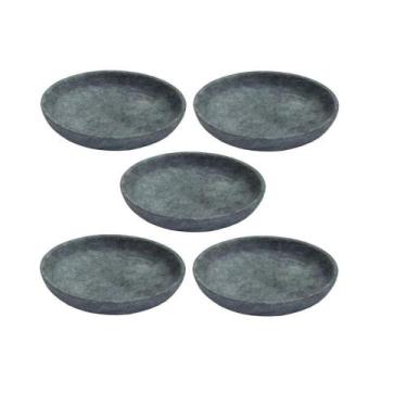 Imagem de Kit 5 Pratos Fundo Para Massa Em Pedra Sabão Borda Alta 28Cm - INDUSTR