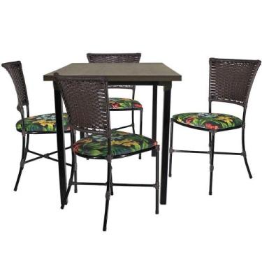 Imagem de Mesa De Cozinha Cadeiras Gramado Tabaco Jogo De Jardim - PANERO MÓVEIS