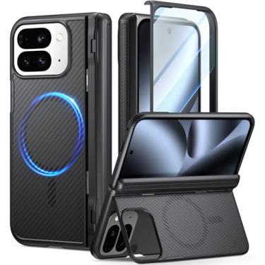 Imagem de Poetic Capa Revolution Flex para Google Pixel 10 Pro Fold, [suporte dobrável oculto] [Proteção de dobradiça][Compatível com MagSafe], capa dobrável à prova de choque para Pixel 10 Pro com protetor de