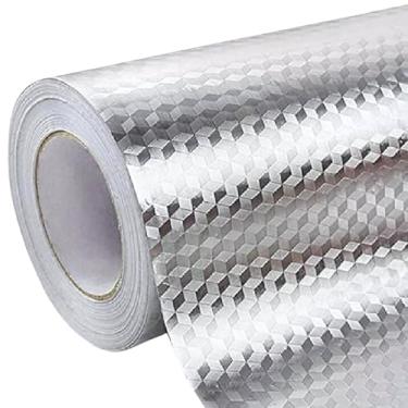 Imagem de 6 Papel Adesivo Metalizado Lavável P/Fogão Armário e Gavetas