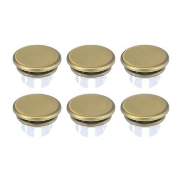 Imagem de Wswqop 6x Anel de transbordamento de pia, guarnição de pia, orifício de inserção, tampa de transbordamento para cozinha, Ouro Escovado