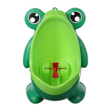 Imagem de Almencla Mictório para treinamento de penico infantil, com alvo engraçado, uso doméstico e para viagem, mictório portátil para treinamento de xixi para meninos, Verde