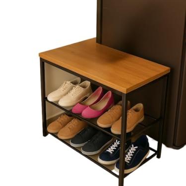 Imagem de Sapateira Banco Hall de Entrada Industrial Prateleira em Aço (PINUS)