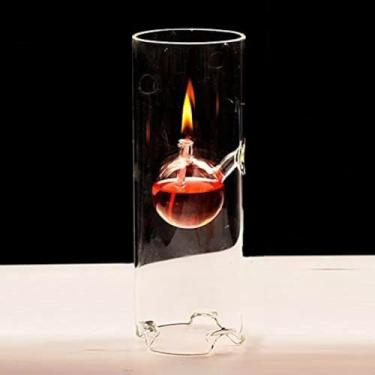 Imagem de Lâmpada De óleo De Vidro Transparente Líquido Lâmpadas A óleo Para Uso Interno Lâmpada De Querosene Artesanal Moderna Iluminação De Emergência Doméstica Luz, H-18 cm(1 PCS)