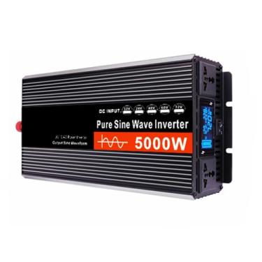 Imagem de 5000W de 72V a 110V Inversor de energia, 72V/60V/48V/24V/12V Inverter de carro com onda senoidal pura, com tela LED, para RV, emergência do sistema solar,72V to 110V
