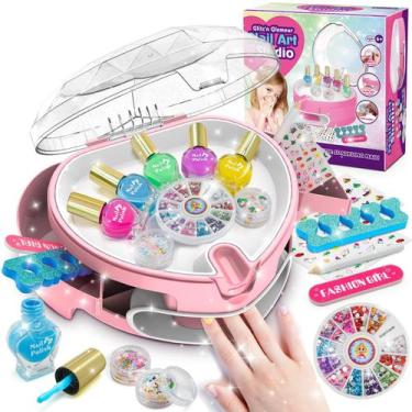Imagem de Conjunto de esmaltes PUPPSITTY Kids para meninas com secador de unhas 
