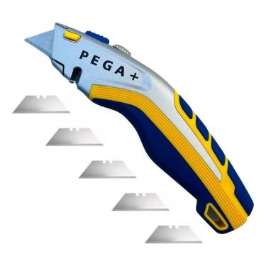 Imagem de Estilete Trapezoidal Metal Emborrachado Profisional 6 Lâmina