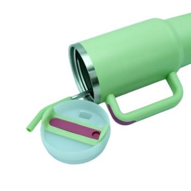 Imagem de Garrafa térmica em aço inoxidável Mantém as bebidas na temperatura ideal Ideal para o ginásio, trabalho, viagens e uso diário (Verde celaton)