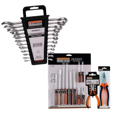 Imagem de Kit 24 Chave Combinada 6a22 Fenda/philips Alicate Universal