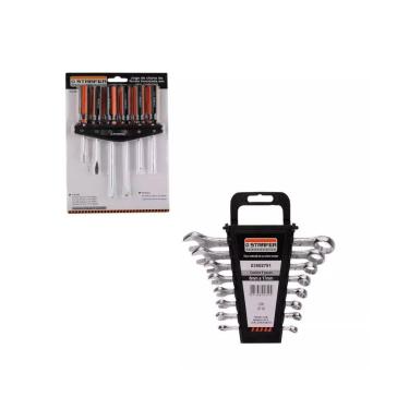 Imagem de Kit Jogo Chave Fenda Philips Magnética C/ Jogo Chave Combinada