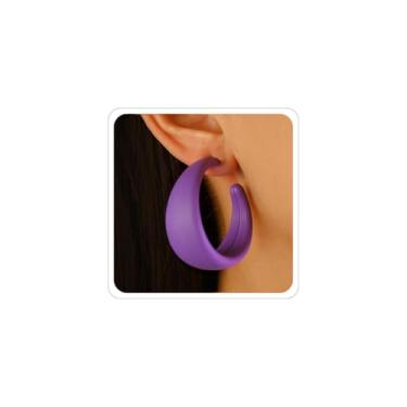 Imagem de Brincos de argola grossos femininos modernos dos anos 80 e 90, brincos de Halloween, acessórios dos anos 80, brincos de acrílico, bijuterias de fantasia, Acrílico, Sem pedra preciosa