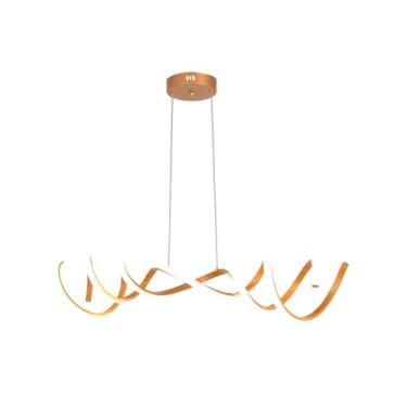 Imagem de Taschibra Pendente LED Sevilha, Design Espiral, 50W, 2800lm, 3000K, Ouro