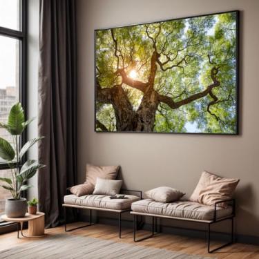 Imagem de Quadro com Moldura Sala Quarto Árvore Decorativo Horizontal Grande Hall