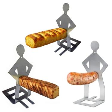 Imagem de Espetinho Engraçado Criativo Inox para Churrasco - Linguiça, Pão de Alho, Queijo Qualho, etc
