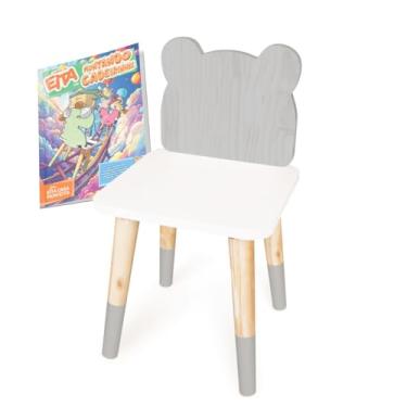 Imagem de Kit Educativo Cadeira Infantil de Madeira Urso - Lilás