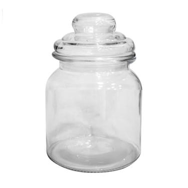 Imagem de Pote de Vidro com Tampa Hermética Ideal para Biscoitos Balas 650ml