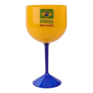Imagem de Taça gin drink plástico brasil copa mundo hexa  540ml