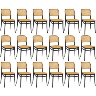 Imagem de Kit 18 Cadeiras de Jantar Roma para Sala e Cozinha - Preto - Magazine 