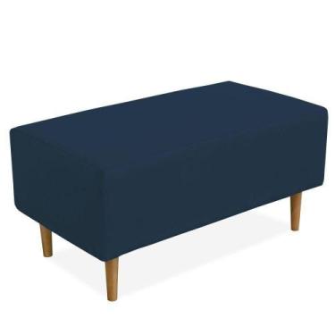 Imagem de Puff Sala De Estar Cléo Pés Palito 90 Cm Suede Azul Marinho - LYAM DEC