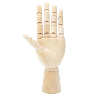 Imagem de POCREATION Escultura de Modelo de Mão Esquerda, Ornamento de Mesa, Manequim Artístico Articulado Com Dedos Ajustáveis e Base Antiderrapante para Decoração de Estudo de Desenho Artístico.