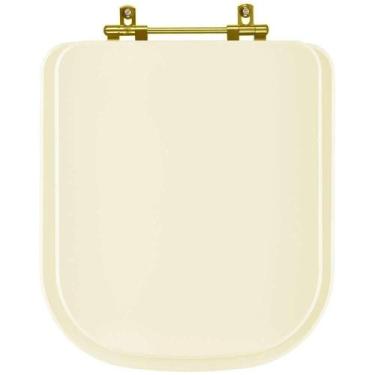 Imagem de Tampa de Vaso Laqueado Axis Creme para bacia Deca com Ferragem Dourada