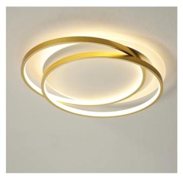 Imagem de Luminária de teto LED estilo arte minimalista moderna compatível com sala de estar, quarto, sala de jantar, cozinha, preta - Lustre redondo, luminária de teto de cristal moderna para sala de