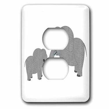 Imagem de 3dRose lsp_195248_15.2 cm Mom and Baby Elephant 2 Plug Outlet Cover