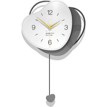 Imagem de YTHLZVBP Relógio de parede, arte moderna, clássico, metal, minimalista, numeral, mostrador romano, grande decorativo, casa de fazenda, pêndulo, relógio de parede para sala de estar, quarto, estudo