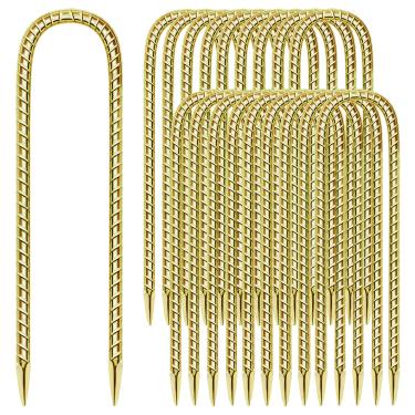 Imagem de Pacote com 22 estacas de vergalhão de 30 cm de aço galvanizado antiferrugem, âncoras de chão fortes para barracas, kits de posição, cercas, tecido de paisagem de trampolins para jardim agrícola