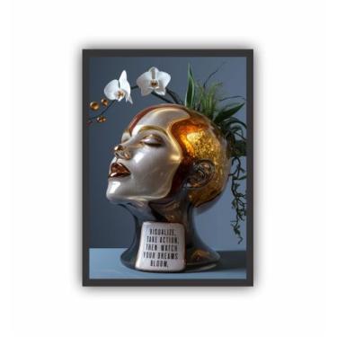 Imagem de Quadro Decorativo Escultura Mulher Porcelana Estética - Genérica, 33x2