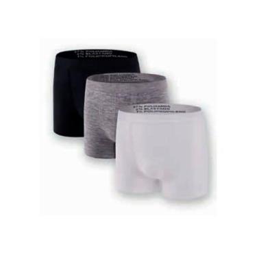 Imagem de Kit/3 Cueca Boxer C4620K Masculina Sem Costura Microfibra T. P/1XG - T