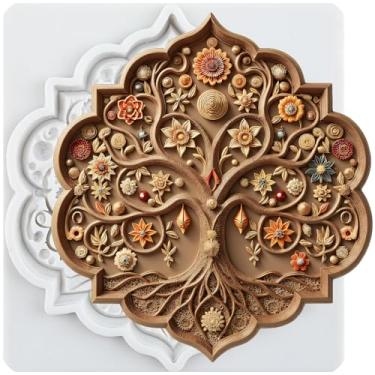 Imagem de MYPRACS Molde de silicone para fondant de árvore de flores para decoração de bolos de açúcar, topo de cupcake, pasta de goma de chocolate, argila de polímero