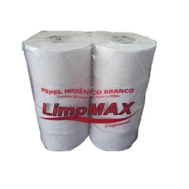 Imagem de Papel Higiênico Branco Folha Simples Rolão 8x300m - Limpmax