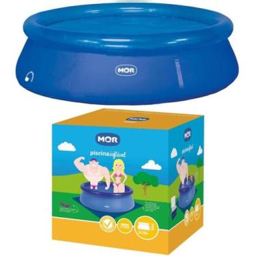 Imagem de Piscina Inflável Resitente 1900 Litros Redonda Com Borda Mor Azul Orig