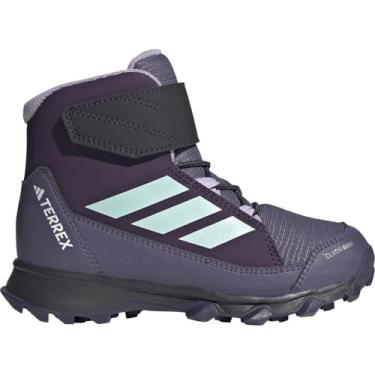 Imagem de adidas Tênis infantil unissex Terrex Snow Climawarm para caminhada de inverno, Aurora Plum/Semi Flash Aqua/Powder Plum, 11 Little Kid
