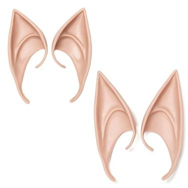 Imagem de Fantasia de orelhas de elfo de Halloween, acessórios de cosplay para mulheres, homens, fada, duende, orelha, fada, pontas pontiagudas, fantasias de Halloween, 2 pares de fadas élficas