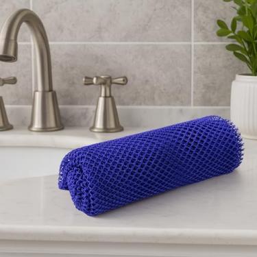 Imagem de Esponja de rede africana de nylon, esponja de rede esfoliante africana com nós, esfoliante corporal de chuveiro, esponjas de rede de banho para uso diário no chuveiro, azul escuro
