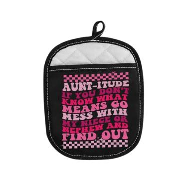 Imagem de Presente de tia promovido a tia amor de sobrinho sobrinha suporte de panela tia festa de aniversário luva de cozinha (tia itude)