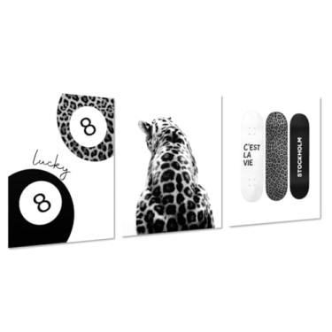 Imagem de MINI ZOZI Arte de parede de guepardo, 30,5 x 40,6 cm, leopardo, estocolmo, decoração de quarto, conjunto de 3 imagens, impressões, meninas, dormitório, pôsteres modernos com estampa estética de 8