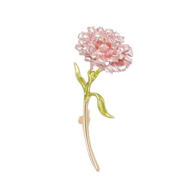 Imagem de Broche de cravo elegante - broche floral estilo coreano para blazer feminino, flor de lapela chique, Regular, Liga de aço, Sem Pedra Preciosa