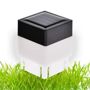 Imagem de Luzes solares da cerca | 30 Lumen Led Jardim Lâmpada | Luzes solares para escadas externas, degrau, cerca, quintal, pátio e caminho