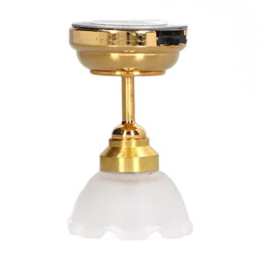 Imagem de Aqur2020 Lâmpada Cúpula para Casa de Bonecas, Luz Vintage Em Miniatura Escala 1:12 Com LED e Bateria para Casa de Bonecas, Sala de Estar, Quarto, Decoração Diy