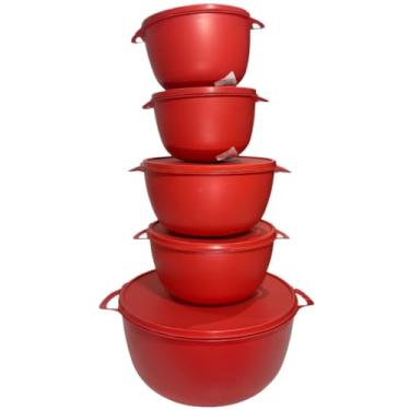 Imagem de Potes Hermeticos para Mantimentos,Kit Jogo de Cozinha C/15 Potes de Plastico Hermetico Resistente Ideal para Armazenar Alimentos+Jarra(Kit 5 Peças - VERMELHO)