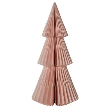 Imagem de Santa Barbara Design Studio Árvores de Natal de papel favo de mel – Mesa central de férias de abeto dobrável 3D rosa, 45,7 cm de altura, bálsamo - rosa claro