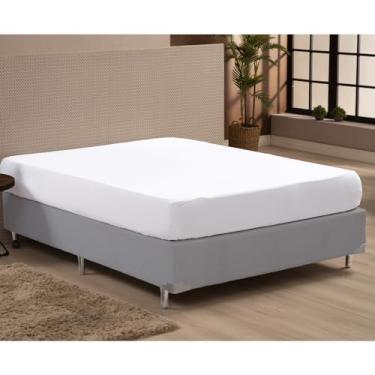 Imagem de Protetor de Colchão Sem Ruído Impermeável 100% Algodão 180 Fios Solteiro (Branco)