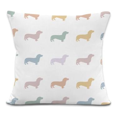 Imagem de laveliabel Capas de almofada coloridas de dachshund 45,7 x 45,7 cm, presentes de dachshund para mulheres e homens, presentes para amantes de cães, capas de almofada decorativas para cães fofos para