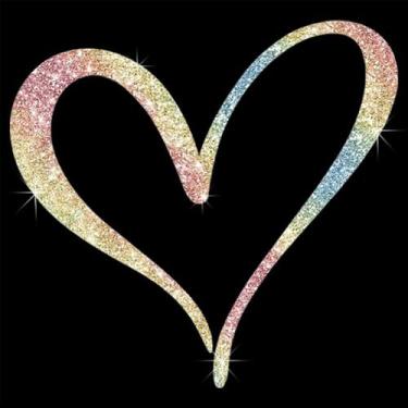 Imagem de Adesivo adesivo de PVC brilhante brilhante com coração de amor criativo cintilante para carros, laptops, motocicletas, parede, janela, bagagem, capa de arranhão, porta, multisuperfície (colorido)