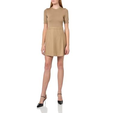 Imagem de Theory Vestido feminino plissado profundo, Camelo novo, 50