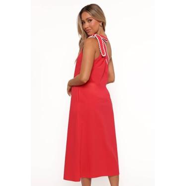 Imagem de Petal & Pup Vestido feminino Jeanie Midi Natural, Vermelho/branco., G