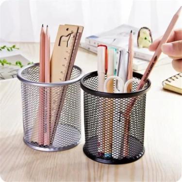 Imagem de Porta Caneta Treco Lápis Aramado Organizador Para Escritório (Cinza)